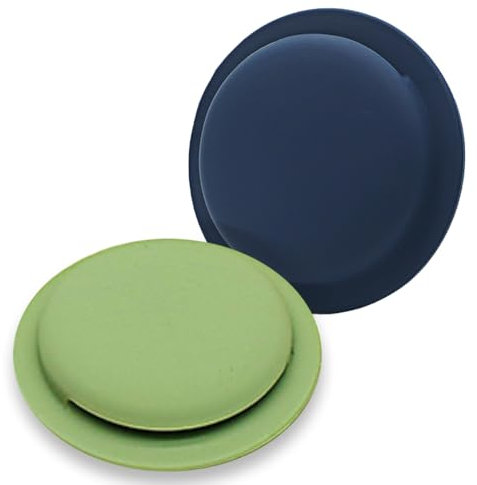 Obyllato Selbstklebende Airtag Hülle, Silikon Schutzhülle Kompatibel mit Apple Air Tag Sticker Case für TV Fernbedienung Geldbörse Auto Fahrrad Gepäck Drohne Kamera Handy (2er Pack), Blau/Grün