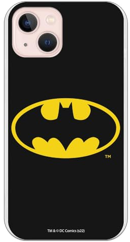 Personalaizer Offizielle Batman-Schutzhülle, kompatibel mit iPhone 15, Flexible TPU-Silikonhülle, transparent, klassisches Logo-Design