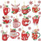 YAOYIN Diamond Painting Noël Kit - 12pc DIY Porte-Clé pour Enfants et Adultes - Décoration Arbres de Noël, Étiquette Cadeau, Sacs d'école