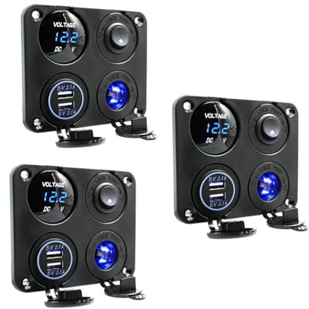 OSALADI 3 Stücke 4 1 12- V Universal Auto Ladegerät Buchse USB Voltmeter Buchse Panel 2 1 a USB Ladegerät für Auto Boot