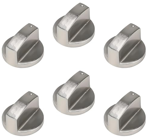 6-Piece Universal Gas Stove Knob Set - Durable Heat-Resistant Dials for Hobs, Cookers & Ovens, Compatible with Most Gas Stoves, Cooktops & Kitchen Appliances