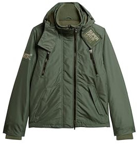 Superdry Herren Mountain SD Windbreaker-Jacke mit Kapuze Lorbeer Kaki XXL