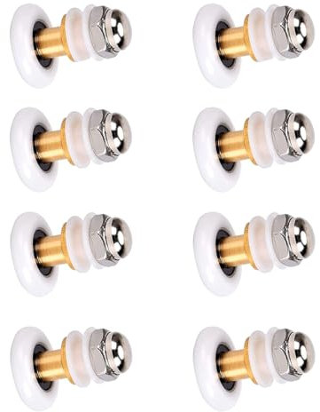 Skibetfo 25mm Shower Door Rollers for Curved Doors,Sliding Shower Door Wheels Replacement,Shower Door Rollers Wheels Runners Pulley Roller for Bathroom Glass Sliding Door Pulleys
