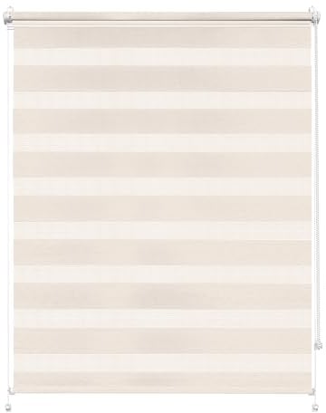 Rettika Doppelrollo Klemmfix ohne Bohren – Cream – Breite 140 cm, Höhe 120 cm – Duo Rollo für Innenräume, Sichtschutz Fensterrollo mit Lichtregulierung