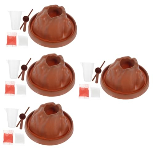 UPKOCH 4 Sets Vulkan Modell Spielzeug Set Vulkan Wissenschafts Set Lernspielzeug Wissenschaftsexperiment Spielzeug Anzüge Für Jungen DIY Vulkan Set Pädagogisches Puzzle