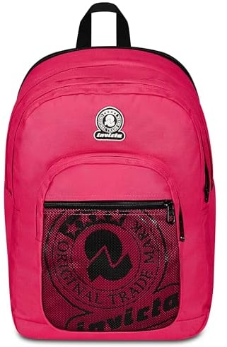 Invicta Zaino Scuola Dial Full Space Solid, Rosa - Doppio Scomparto con Fascia Estensibile, Tasca Porta PC, Porta Borraccia e Organizer - Zaino Viaggio
