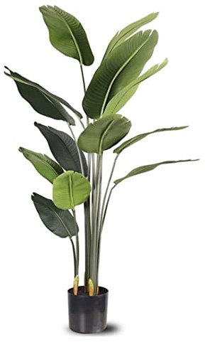 MEIZHITU Zimmerpflanzen Groß Künstlicher Bananenbaum, Großer Gefälschter Baum, Grüne Pflanze, Tropischer Bambus, Topfhochzeit, Hotel, Garten, Heimdekoration Kunstpflanzen Aussenbereich(Size:180cm)