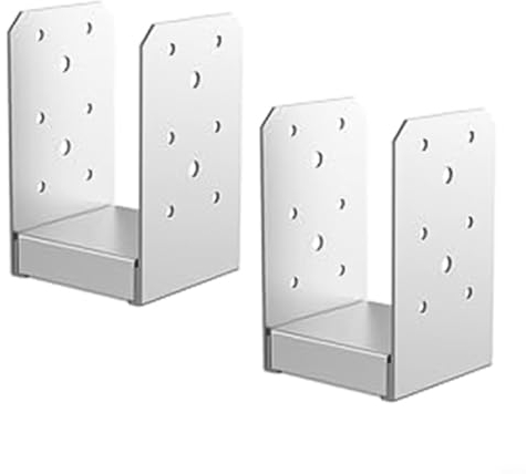 2 Stück 10,2 x 10,2 cm verstellbare Pfostenbasis für Pavillon-Deck-Geländer Unterstützung für Holzpfosten, Anti-klappernd, sicherer Zaun oder Refix-Paneel, korrosionsbeständige Betonpfosten-Basisanker