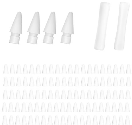 100pcs Silicone Nib Sleeves pen tips cover,4pcs Replacement Tips and 2pcs Silicone Pencil Case Compatible with Apple Pencil1/2/Pro/USB-C For iPencil Nib For iPad Pencil Accessories