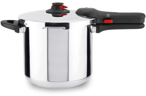 Magefesa EasyClick - Olla Express Rápida de 8 Litros, Acero Inoxidable 18/10, Apertura Fácil, Todo Tipo de Cocinas, Inducción, 2 Modos de Presión