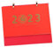 Parliky Standkalender bürodeko büro dekoration schulzeug geburtstags kalender jahreskalender Tischkalender für 2023 Tischstaffeleien dekorativer Kalender 2023 Wohnaccessoire Eisen rot