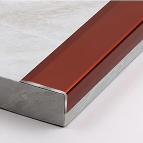 Jievmrs Door Threshold Strip L Shaped Metal Tile/Wood Edge Trim Strip，Extra Narrow Wall Corner Protector for Interior，flooring/Walls/Step Edge Guard Decoration Cover(Red)