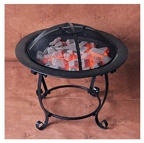 OTUEGFGFD Feuerstelle für den Außenbereich, Feuerstelle für den Außenbereich, Schüsseltisch und Aufbewahrung, multifunktionaler Grillständer für Terrasse, Hinterhof mit Regal, Feuerfunkenschutz