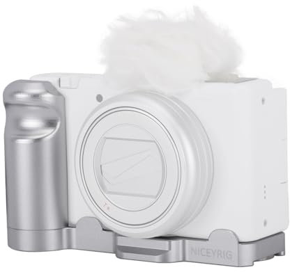 NICEYRIG ZV1-M2/ZV1-M2II Kamera L Halterung, L Form Kamera Halterung mit Arca Style Schnellwechselplatte mit Arca Swiss Bottom & 1/4-20 Gewinde, Kamera L Platte für Arca-Type (Silber)