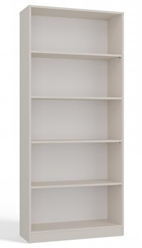 CDF Office Bücherregal R80 | Farbe: Kaschmir (beige) | Für Wohnzimmer, Büro, Arbeitszimmer | Modern | Regal für Bücher und Spielzeug | Ideal für Kinderzimmer, Teenager, Jugendzimmer