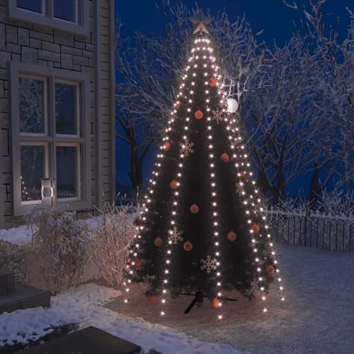 Homgoday Weihnachtsbaum-Lichternetz Weihnachtsbaum Lichterkette Christbaum Tannenbaum Lichterbaum Weihnachtsdeko Christbaumbeleuchtung Weihnachtsbeleuchtung mit 300 LEDs 300 cm