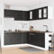 IKAYAA Mueble de Cocina 11 Piezas Kalmar,Cocinas Completas, Muebles De Cocina por Modulos, Armario Inferior de Fregadero, Armario Colgante Cocina, Armario para el Horno Negro Type-2