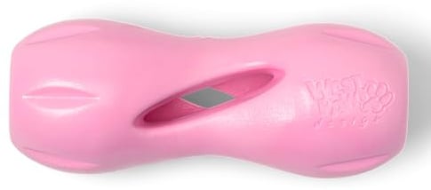 WEST PAW Zogoflex Qwizl Dog Puzzle Treat Toy ? Interactive Chew Toy for Dogs ? Dog Enrichment Toy for Aggressive Chewers, Large 6.5, Bubblegum