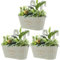 Eyoulife 3 Vasi da fiori sospesi 27 x 24 x 14,5 cm, vasi di fiori da appendere metallo con gancio rimovibile, fori per drenaggio, per balconi recinzioni giardini pareti