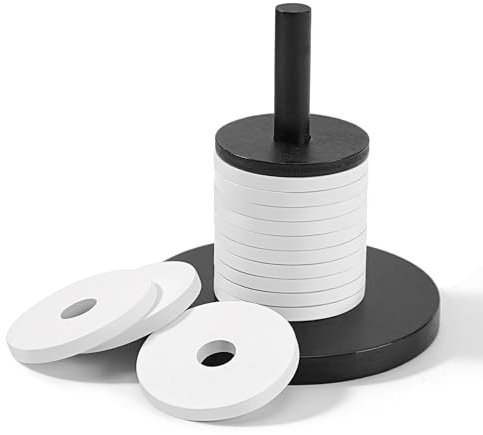 X SIM FITNESSX Juego de cubiertos de choque de madera con 14 discos, 13 blancos+1 negro y soporte para jule, meiern, maxen, mortero