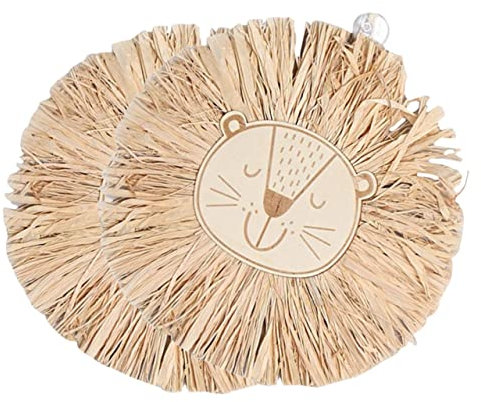 FUTUREORYY 2 Piezas Decoración Colgante De y Decoración De Pared Mimbre Muro Rústico Macramé Decoración De Pared De Cabeza De Artesanía Tejida Colgante De Tejido Tapiz Rafia