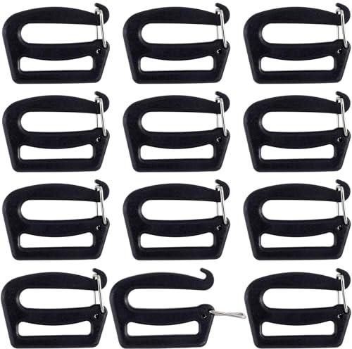 Heyumybit Fibbie per Fettuccia,12 Pezzi Fibbia In Plastica Per Cinghia,Fibbia A Clip Zaino,Fibbia Clip Cintura per Zaini,Borse e Cinture