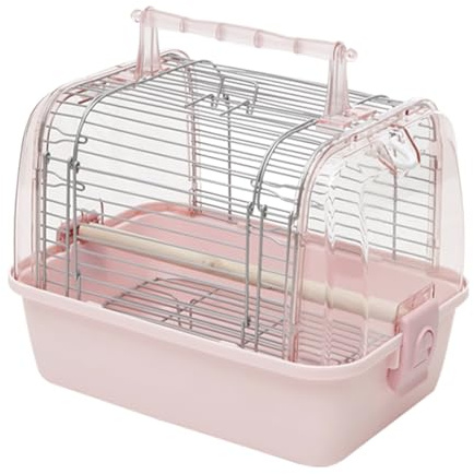 Vogelvoliere Außen, Vogelkäfig Wellensittich, mit Einer Handtasche, for Spaziergänge, Partys, Kurztrips, for Kleine und Mittelgroße Haustiere(Pink)