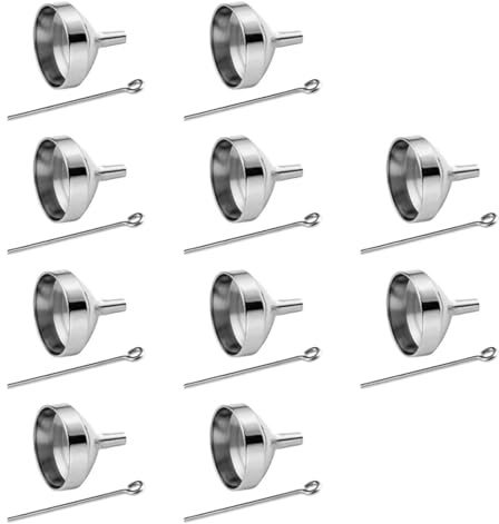UrbanNest 10X Mini Funnels Set Stainless Steel Urn Funnel Filler Kit for Cremation Jewelry Ashes Keepsakes