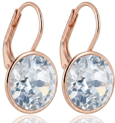 NOBEL Ohrringe Rosegold 925 Sterling Silberohrringe Damen Markenkristalle aus Österreich