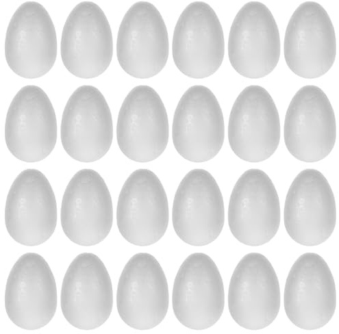 COHEALI 100 Stück Weiße Styropor-Eier für Ostern zum Bemalen und Basteln Polystyrol-schaumeier für DIY-Dekoration Schulprojekte Osterdeko und Kreative Handwerksarbeiten
