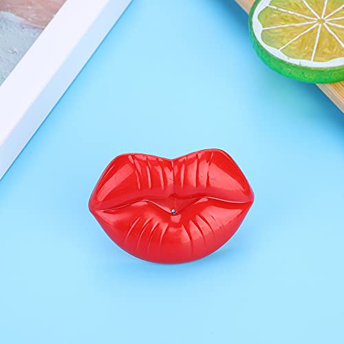 Haofy Baby-Schnuller aus Silikon mit Beißring, Lustiges Lippendesign in Lebensmittelqualität, 5 Farben Erhältlich für Kleinkinder ab 3 Monaten, Schnuller für die Orale Entwicklung (Rot)