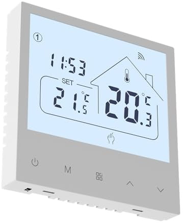 Beok Thermostat Fussbodenheizung Elektrisch, Tuya Wifi Thermostat Raumthermostat Fußbodenheizung Digital Intelligenter Heizungsthermostat Mit Sensoren Kompatibel Alexa, Google Assistant, 16A 230v Weiß