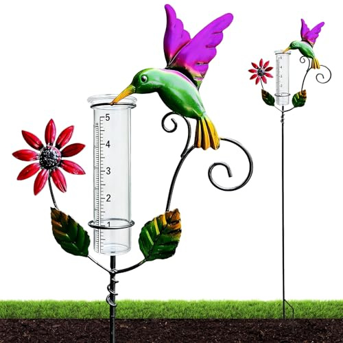 Pluviomètre Extérieur: 119cm Pluviometre Avec échelle Claire, Pluie Tube De Mesure Avec Piquet En Métal, Mesure Précise Des Précipitations Pour Pelouse, Champs, Terrasse, Patio, Déco Extérieure