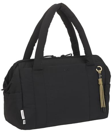 LÄSSIG Wickeltasche Schultertasche mit Laptopfach Yula Weekender Black schwarz