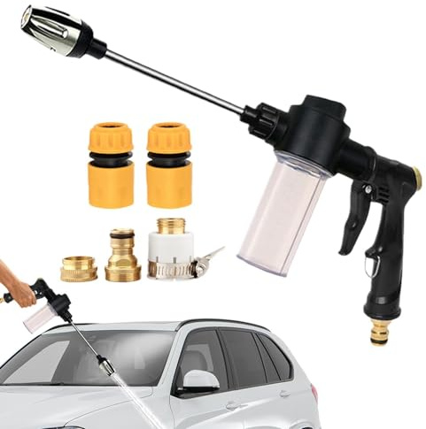 Pulverizador de jabón para lavado de autos, herramienta de limpieza de boquilla ajustable, pulverizador de espuma de alta presión para manguera de jardín, para lavar plantas de jardín, hogar
