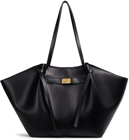JIABAOZ Tote Bag Damen Groß, Shopper Tasche mit Abnehmbarem Schultergurt, Braune Handtasche Vintage, Ledertaschen für Arbeit, Schule, Uni, Reisen und Einkauf