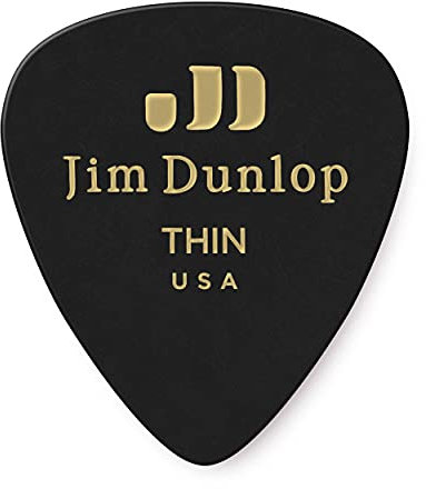 JIM DUNLOP Plektrum Genuine Celluloid Classic, 12 Stück, Schwarz, Flexibel