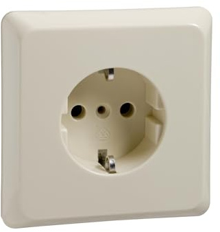 Elso Steckdose mit Tragplatte Schraubklemme Ren, perlweiß, 515010