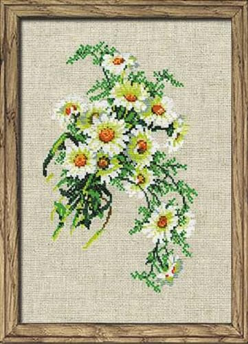 Riolis Auslaufmodell Stickbildset Kreuzstich Blumenstrauß Kamillen, Zählmuster