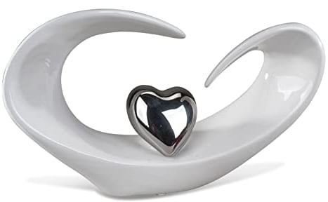 formano Formano Figur Deko Herz 31 x 18 cm weiß/silber/glasiert