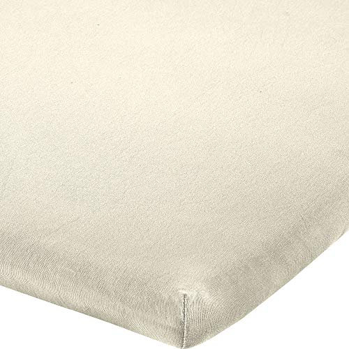 Erwin Müller Topper-Spannbettlaken Freising Elasthan-Jersey-Stretch - wollweiß Größe 90x190 cm - 100x220 cm - dehnbar, antipilling, bügelfrei, Rundumgummi