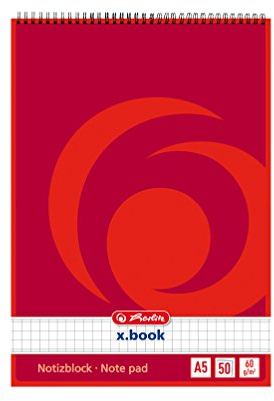 4x Spiral-Notizblock / Schreibblock / DIN A5 / kariert