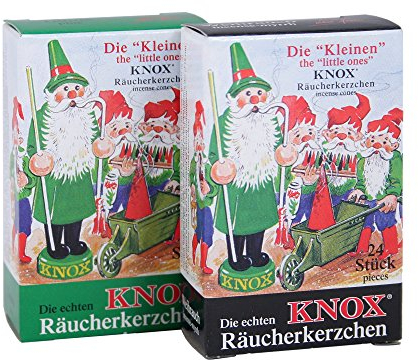 KNOX Mini Räucherkerzen/Rauchkegel Größe S - 2er Set mit den Duftnoten: Weihrauch, Tanne - Insgesamt 48 Stück - Made in Germany