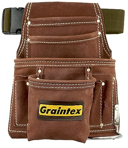 graintex pl45s 10 Hüllen Nägel und Werkzeug Tasche mit geprägtes Leder Gürtel
