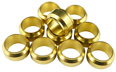 Fittingstore - 10 Stück Klemmringe für Messing-Verschraubungen Klemmringverschraubung (Rohr Ø außen: 10 mm)