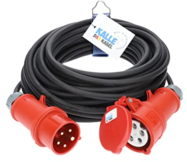 CEE-Verlängerungskabel Gummi H07RN-F 5G 1,5mm² 400V 16 A 10 Meter von KALLE DAS KABEL