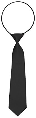 Oblique Unique® Kinder Krawatte mit flexiblem Gummiband Junge (Schwarz)