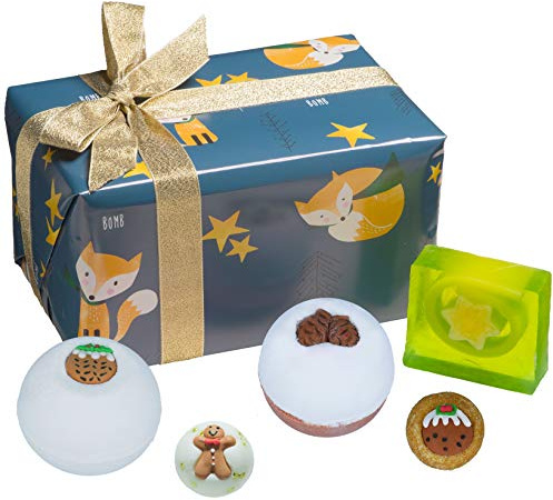 Bomb Cosmetics Silent Night Handmade Wrapped Bath & Body Gift Pack, Contains 5-Pieces, 610 g
