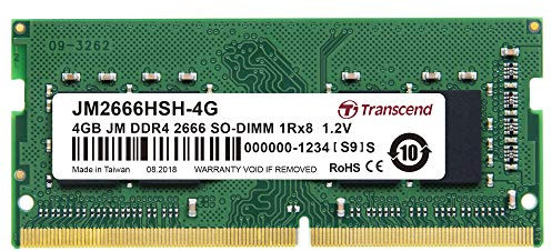 Transcend JM2666HSH-4G 4GB DDR4 2666 MHz Memory Module - Memory Modules (4GB, 1x 4GB, DDR4, 2666MHz, 260-pin SO-DIMM)