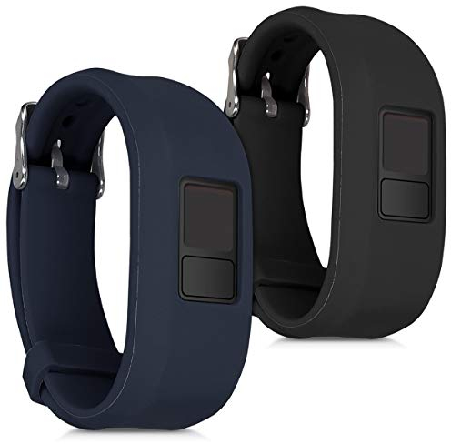 kwmobile 2X Sportarmband kompatibel mit Garmin Vivofit 3 Armband - Fitnesstracker Band Set aus TPU Silikon